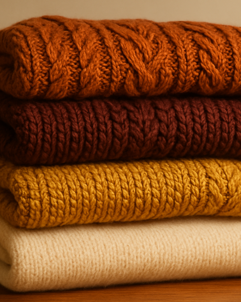 stack of fall sweaters